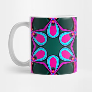 Cartoon Mandala Flower Blue Pink and Purple Mug